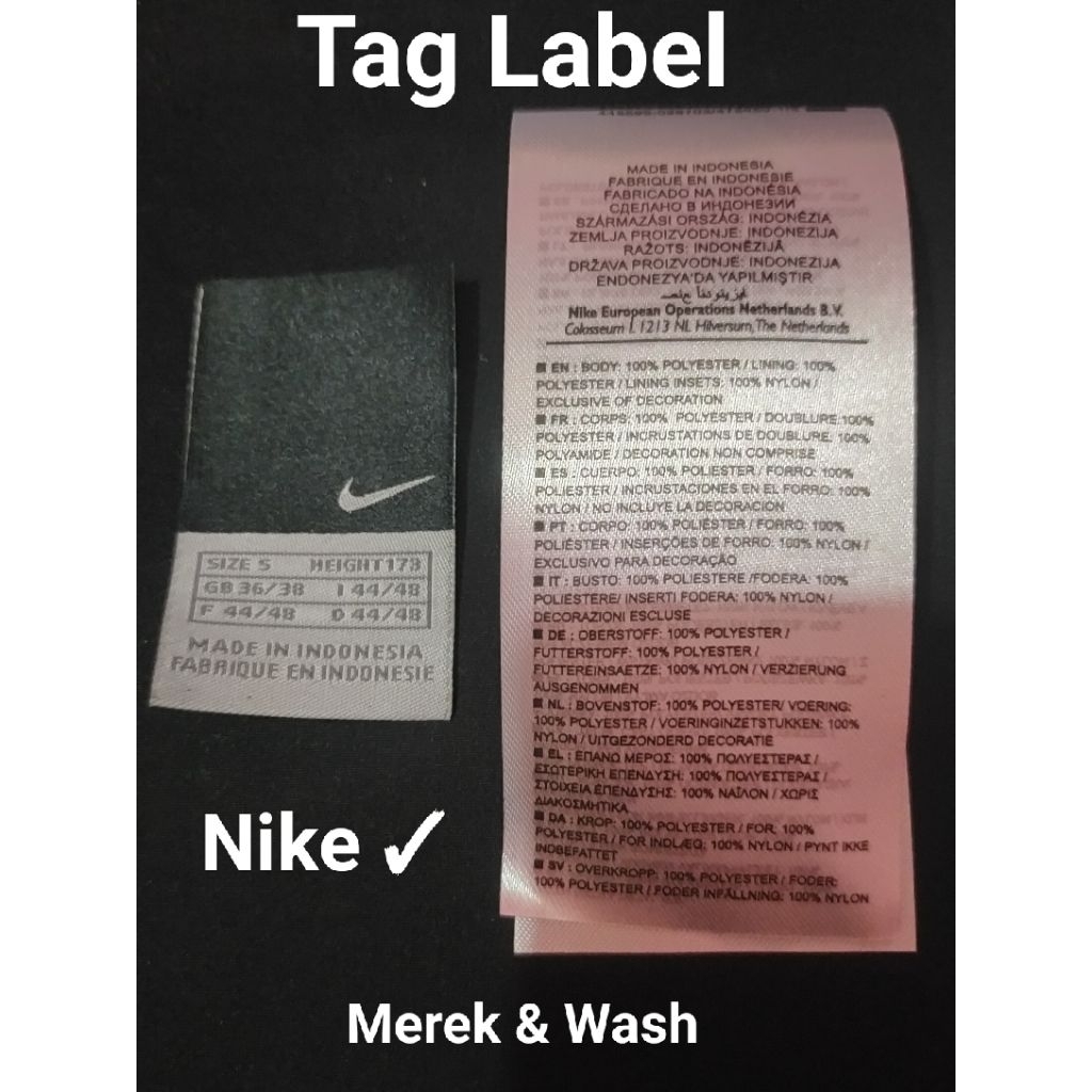 

label merek brand tag Nike (harga/set)