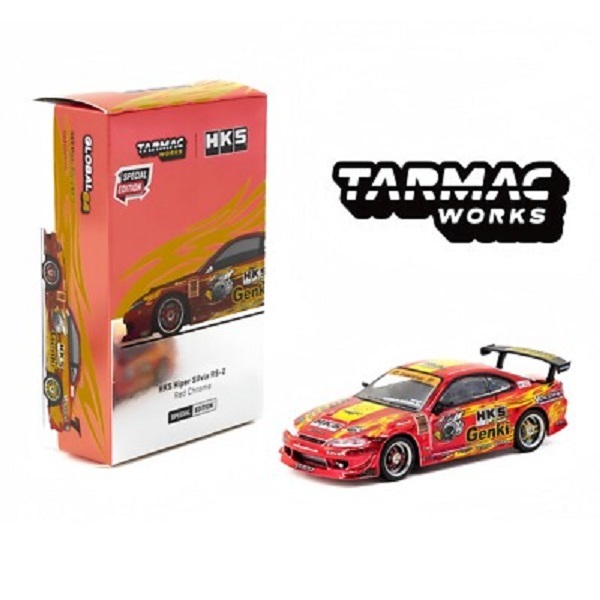 Tarmac Works - Nissan HKS Genki Hyper Silvia S15 RS-2 Red Chrome Special Edition