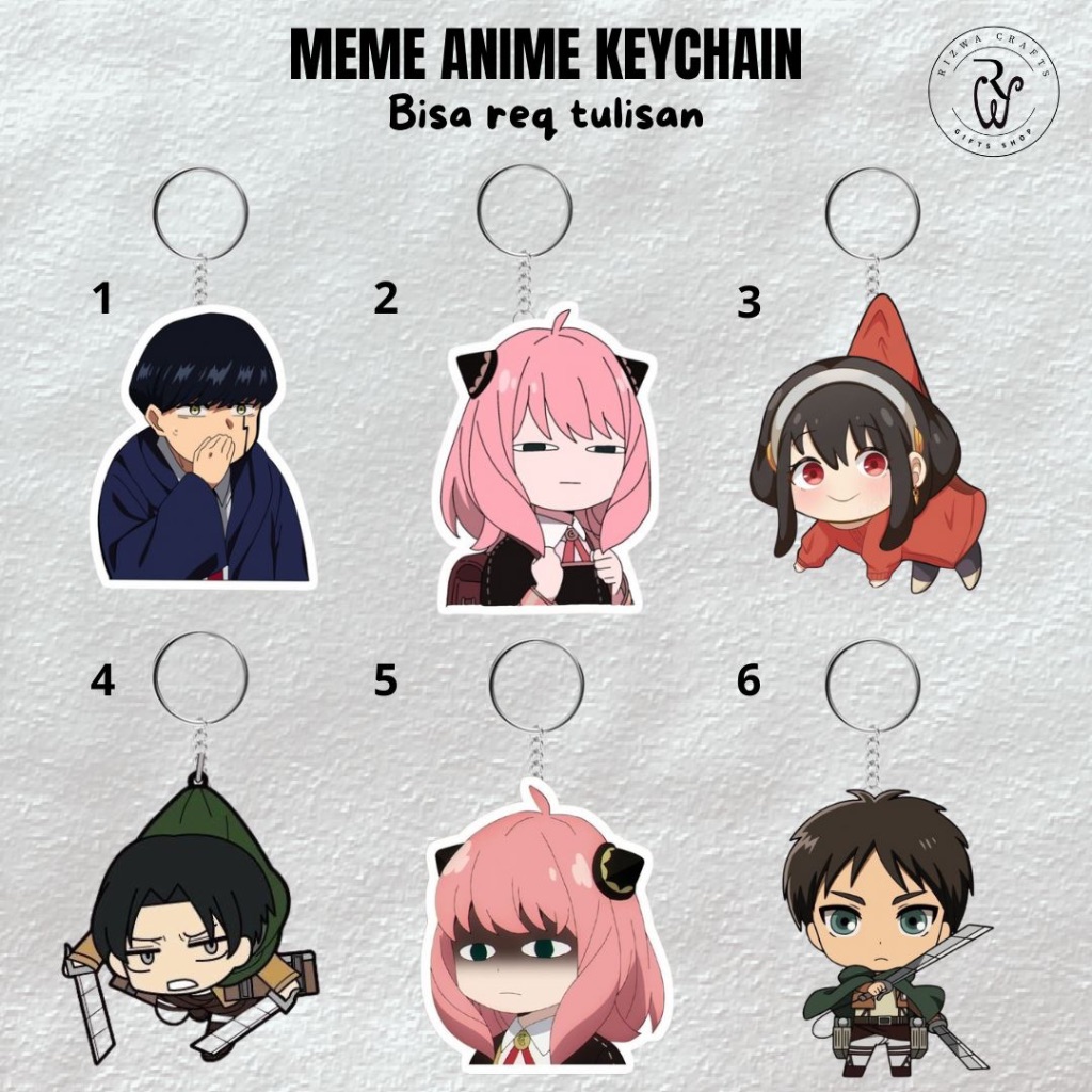 meme anime keychain by Rizwa/ Rizwa Crafts