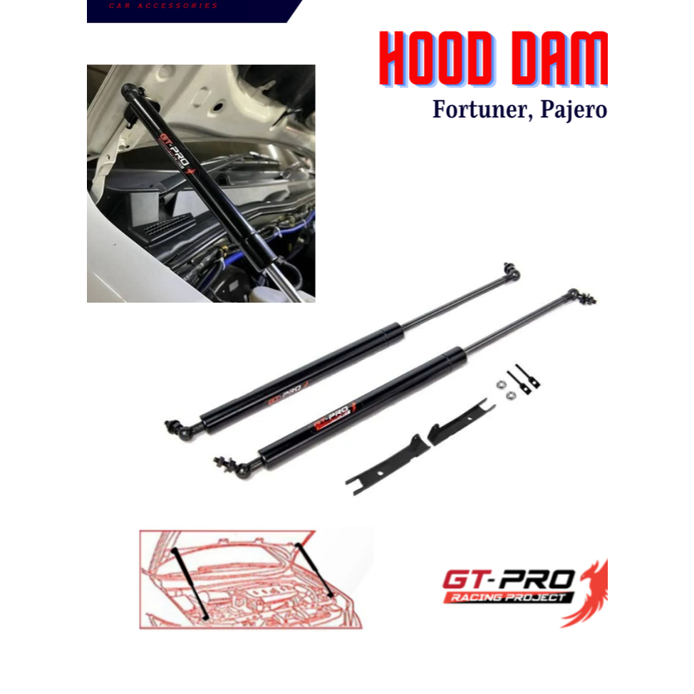 Shock Kap Mesin Hidrolik Hood Damper GT - PRO Mobil Innova Reborn Zenix Fortuner VNT VRZ Pajero 1 Se