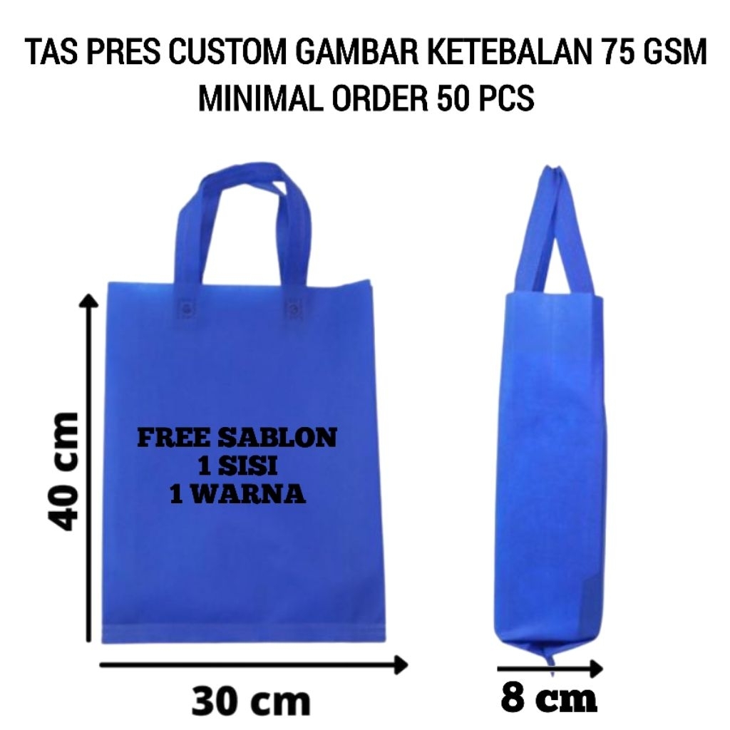 

tas press custom sablon ukuran 30×40×8 free sablon