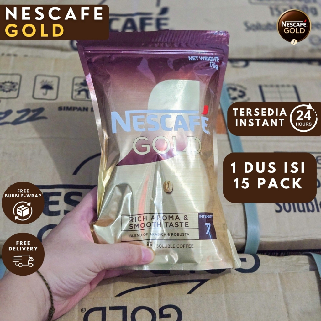 

1 DUS ISI 15PACK | NESCAFE GOLD 170G | Rich Aroma & Smooth | Kopi Instan Premium
