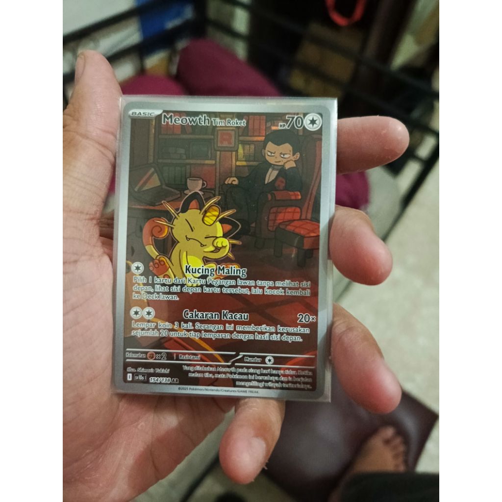 kartu pokemon bahasa Indonesia Meowth Tim roket AR