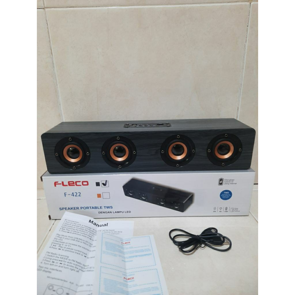 Speaker Uetooth F-422 Speaker Tws / Speaker Karaoke Aktif X-Bass