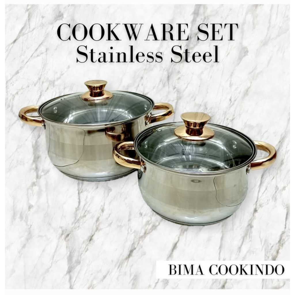 Bima Cookindo Panci Stainless Set 2 Pcs Multifungsi