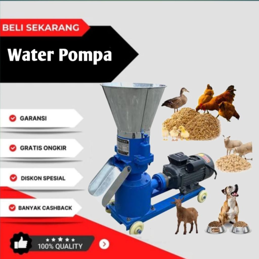 MESIN PELET CETAK PAKAN IKAN HEWAN TERNAK GOLDEN POWER JAPAN SET DINAMO MOTOR 4,5KW 220V