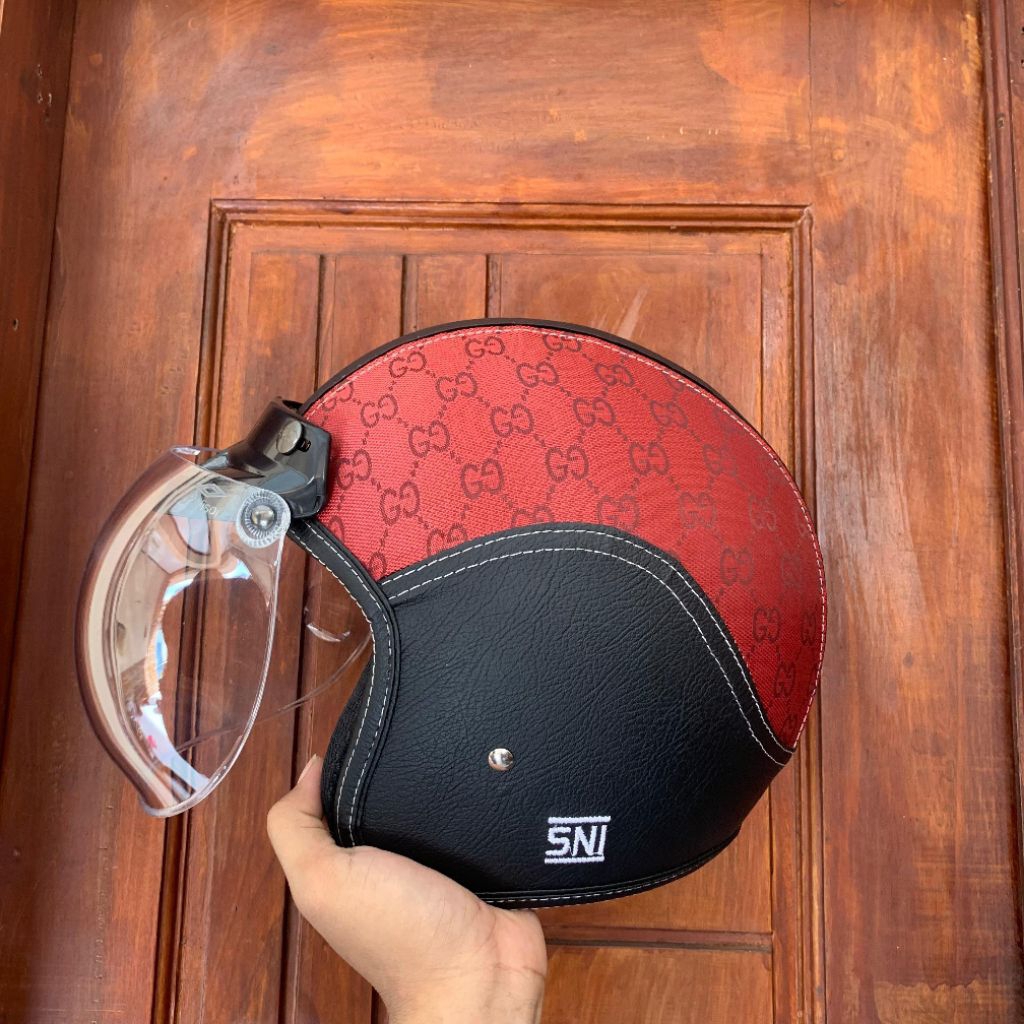 helm wanita dewasa model terbaru helm bogo wanita sni helm kulit bogo helm bogo retro hijab