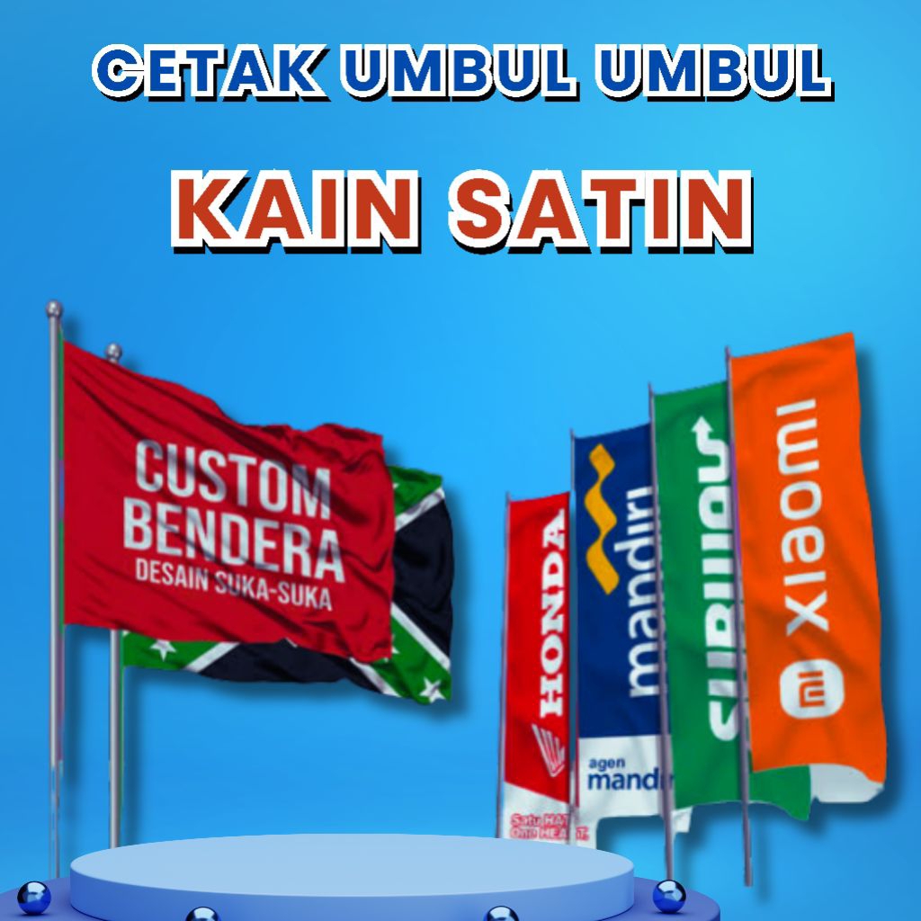 cetak spanduk umbul umbul kain satin