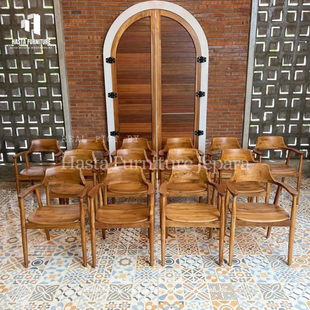 ARM CHAIR HIROSIMA, KURSI KAYU JATI JAPANDI