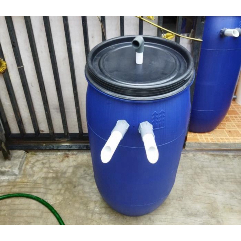 filter kolam ikan filter bio koi tong 30L-60L inlet 1inch outlet 1 1/2inch backwash 1/2inch komplit 