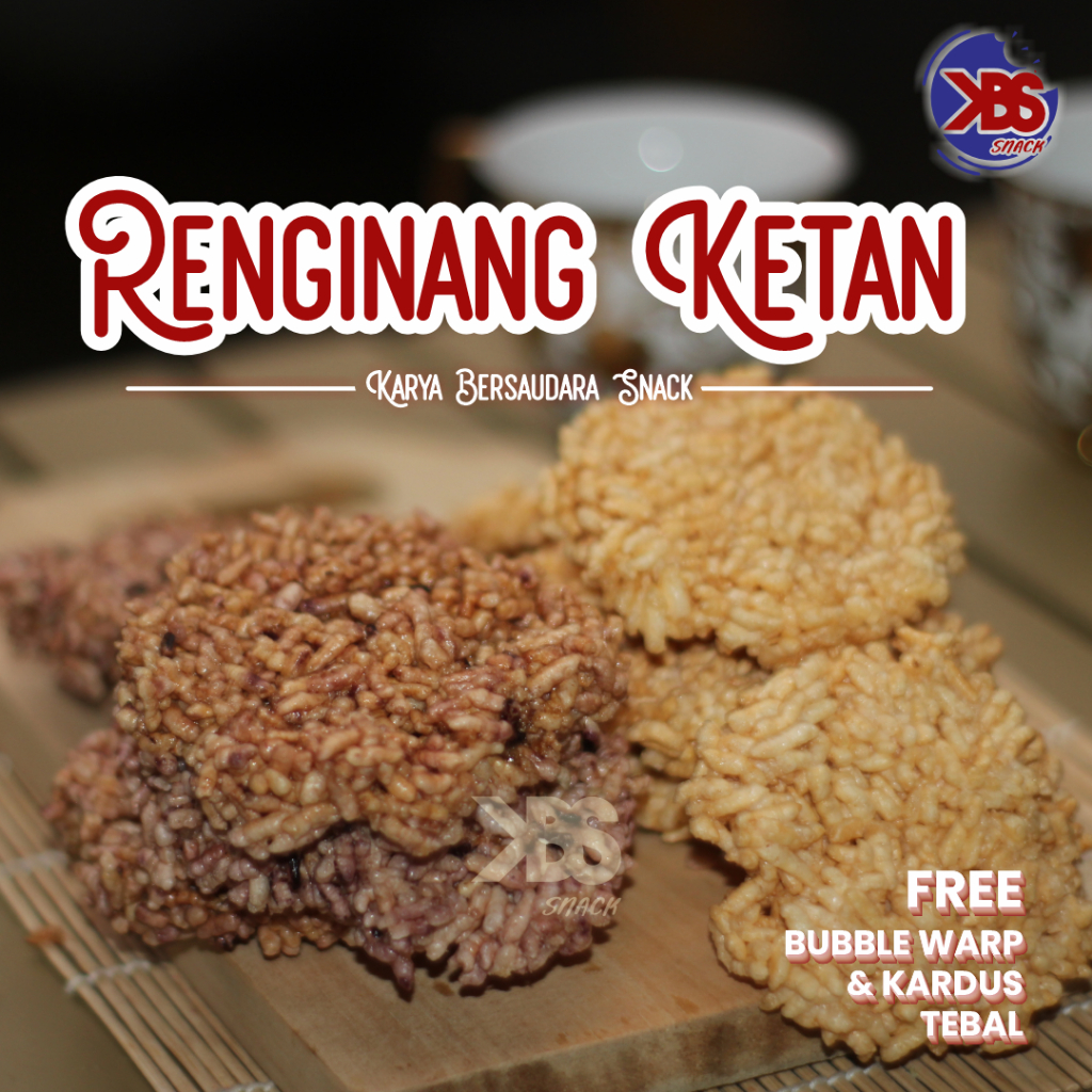 

Rengginang Ketan Premium–Terasi & Ketan Hitam|Gurih Renyah Siap Makan|Isi 20 & 15pcs Putih&Hitam-KBS