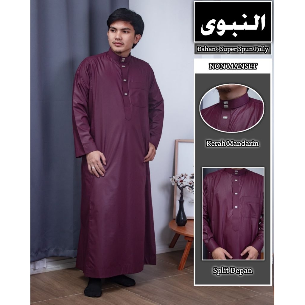 JUBAH ARAB JUBAH ANNABAWI GAMIS PRIA BAJU BUAT SHOLAT JUBAH BAHAN KATUN JUBAH ARAB NON MANSET JUBAH 
