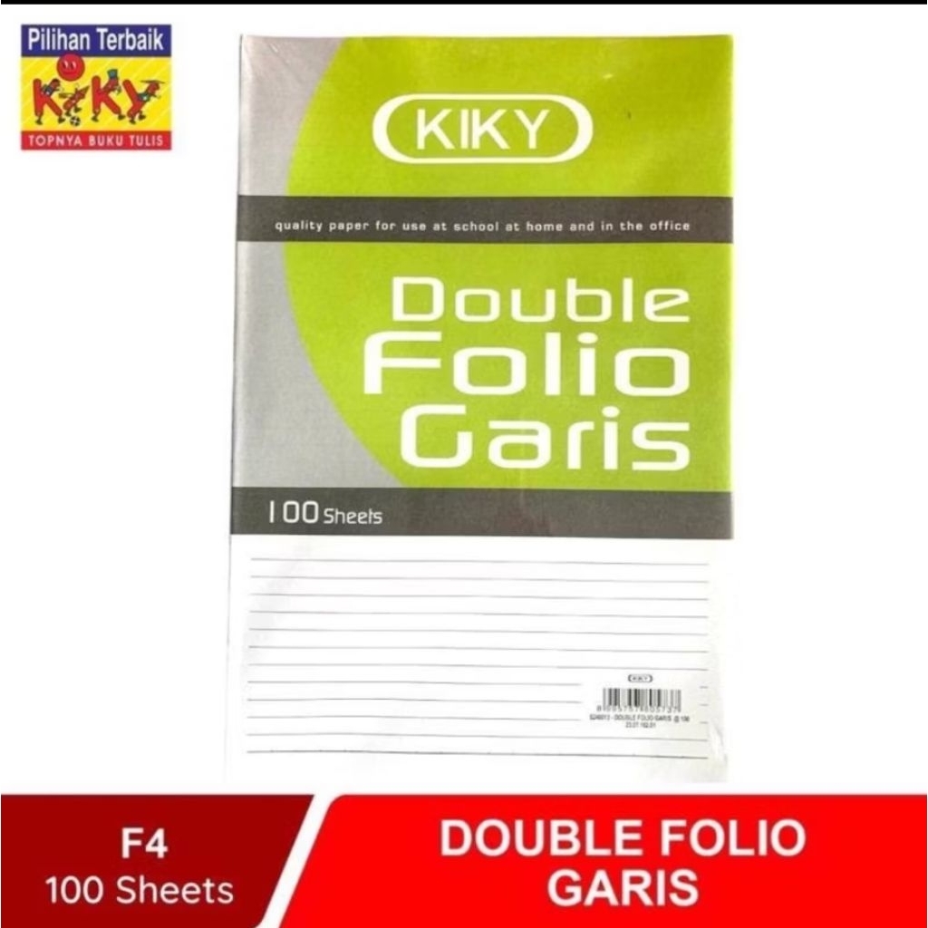 

Kertas Double Folio Garis merk KIKY per pack 100 sheets