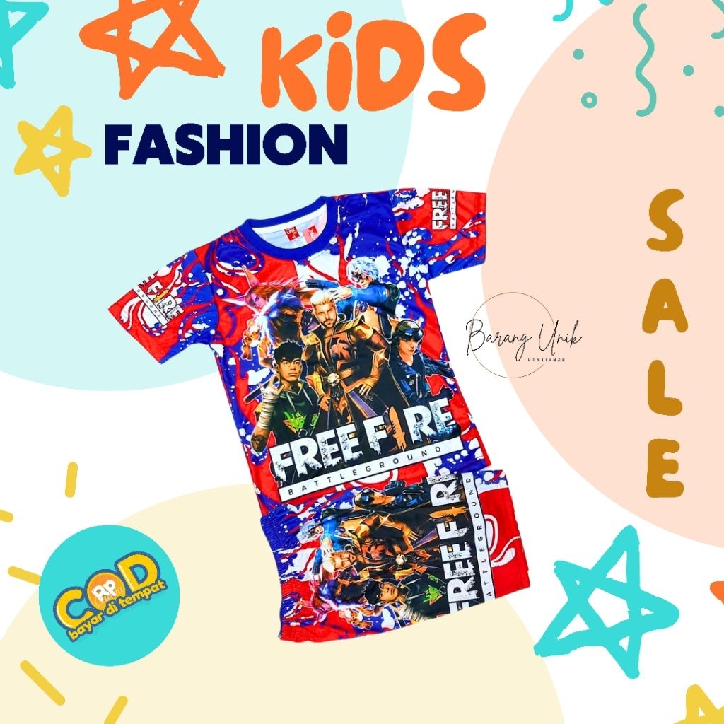 SETELAN BAJU ANAK COWOK FREE FIRE