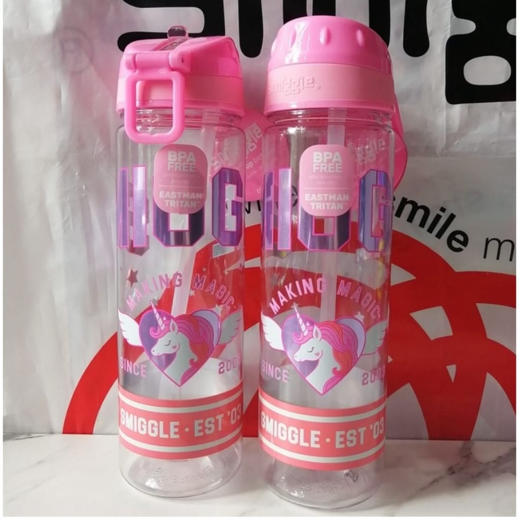 BOTOL MINUM ANAK SMIGGLE UNICORN PINK CEWEK