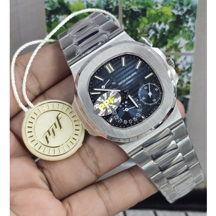 JAM TANGAN PTK PHILLIPE MOONPHASE BLACK DIAL SWISS BY PPF PTK 5712 MOONPHASE