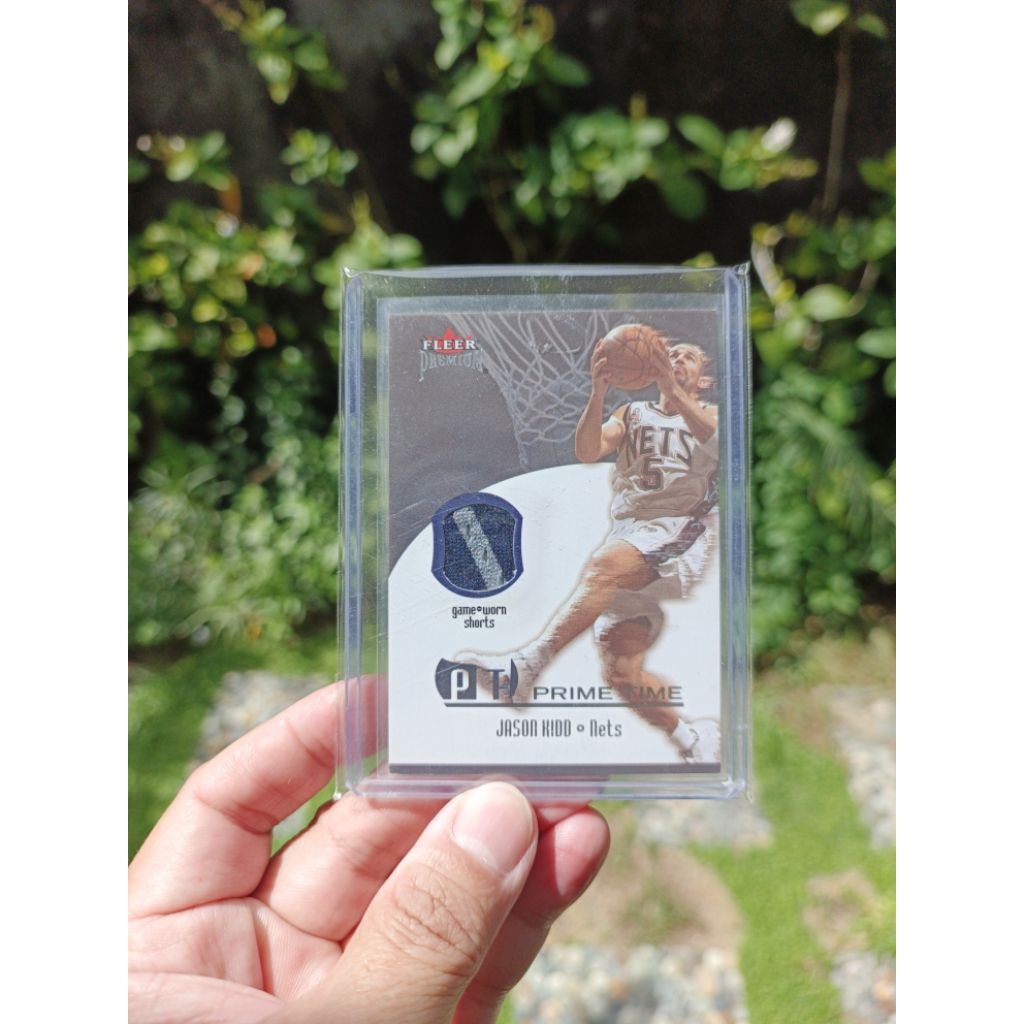 kartu basket 2001 Fleer Premium Prime Time Game Worn Shorts Jason Kidd