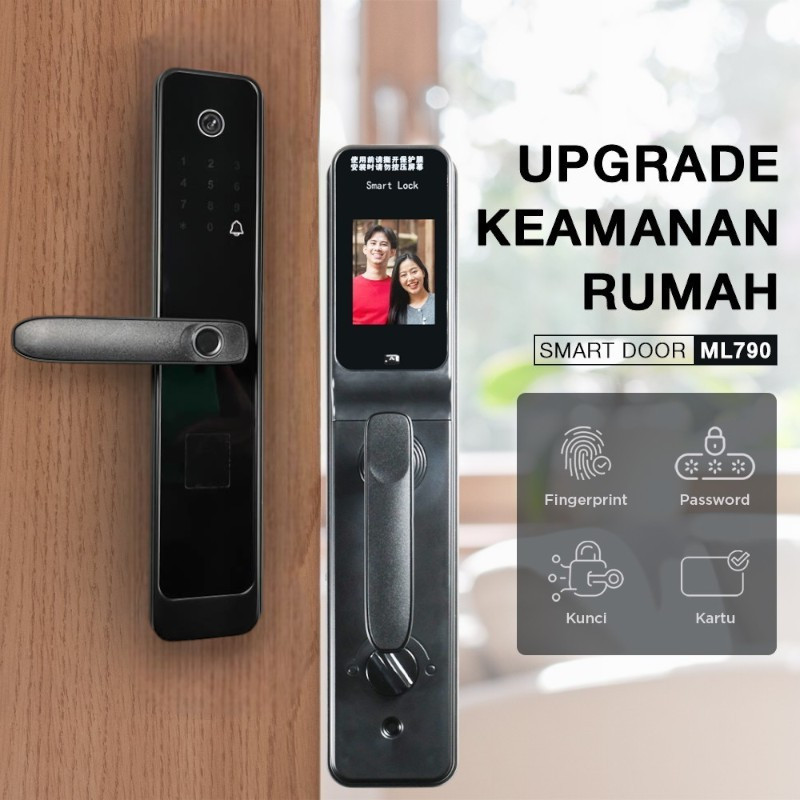 Handle Ganggang Pintu Smart Door Lock Kunci Pintu Rumah Fingerprint Password Key Card IWIN ML790