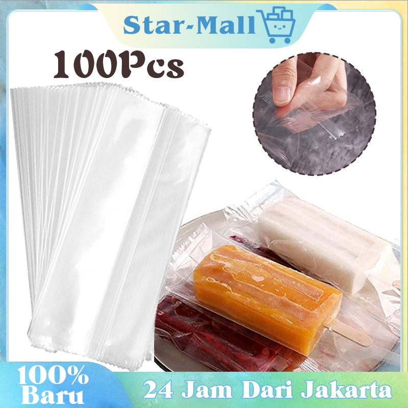 

100Pcs Kantong Permen Transparan / Kantong Plastik Kue / Kantong Plastik Es Lilin
