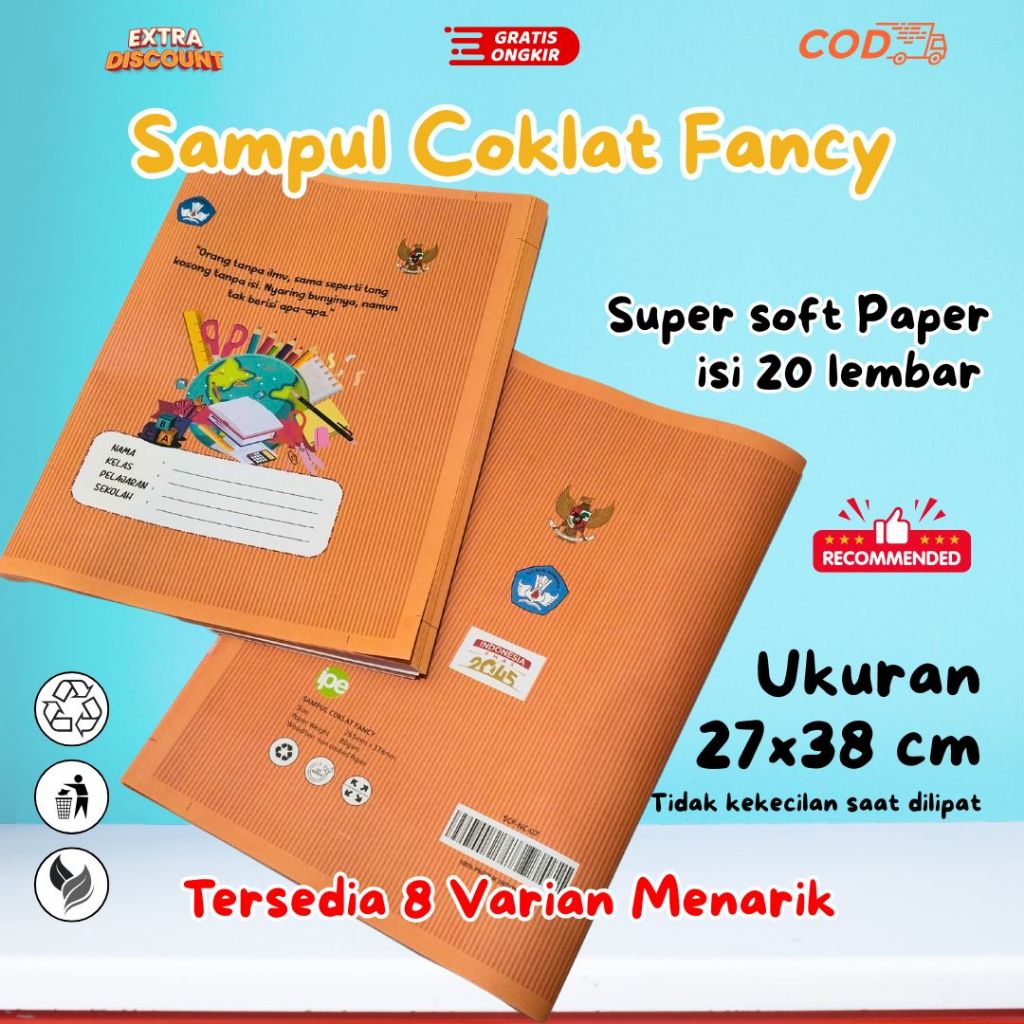 

Sampul Buku Coklat Karakter (ISI 20 Lbr) Karakter Sekolah Edukasi, Soft Paper, Ukuran Kwarto, Unik