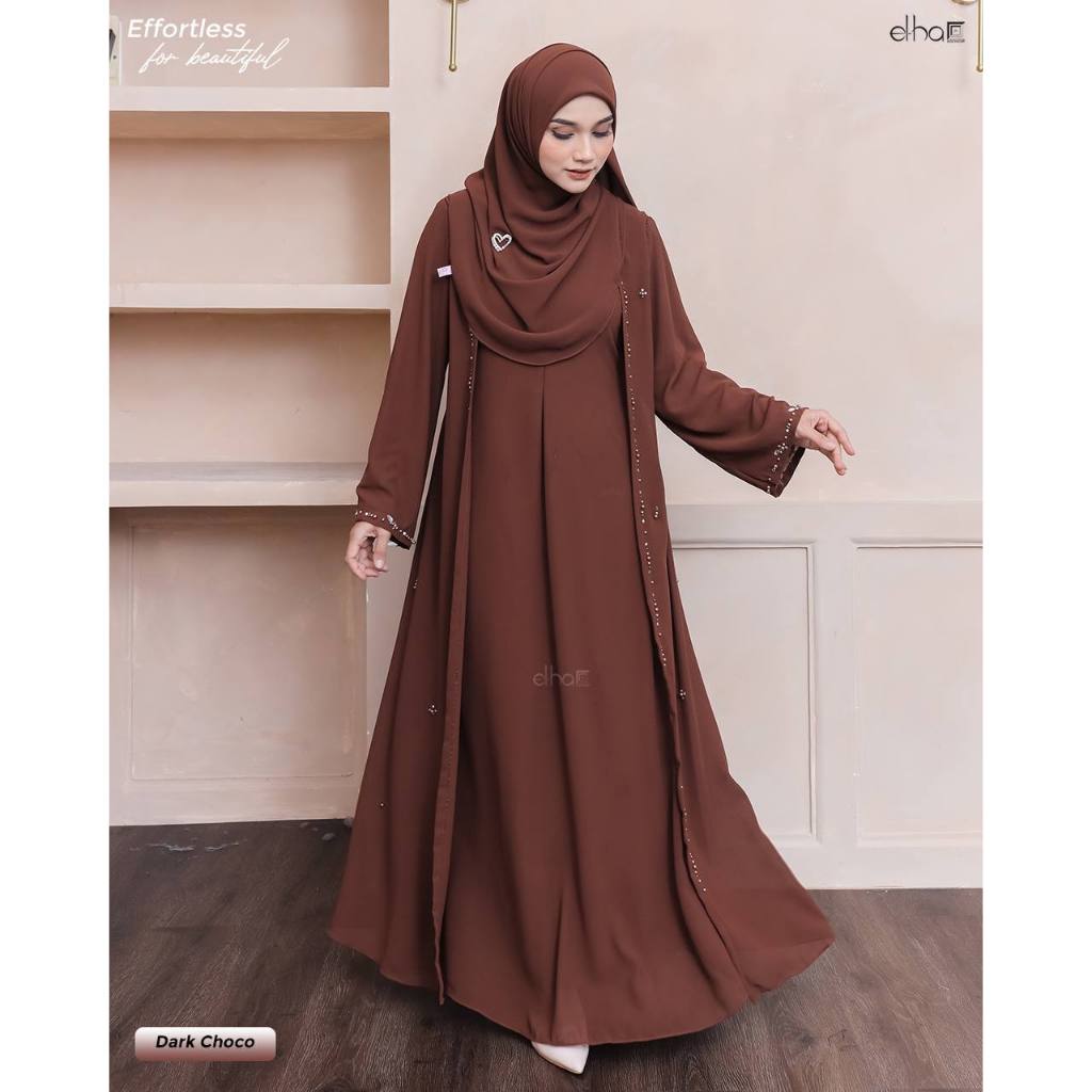 Abaya Elegant Mahreen Dark Choco Luxury
