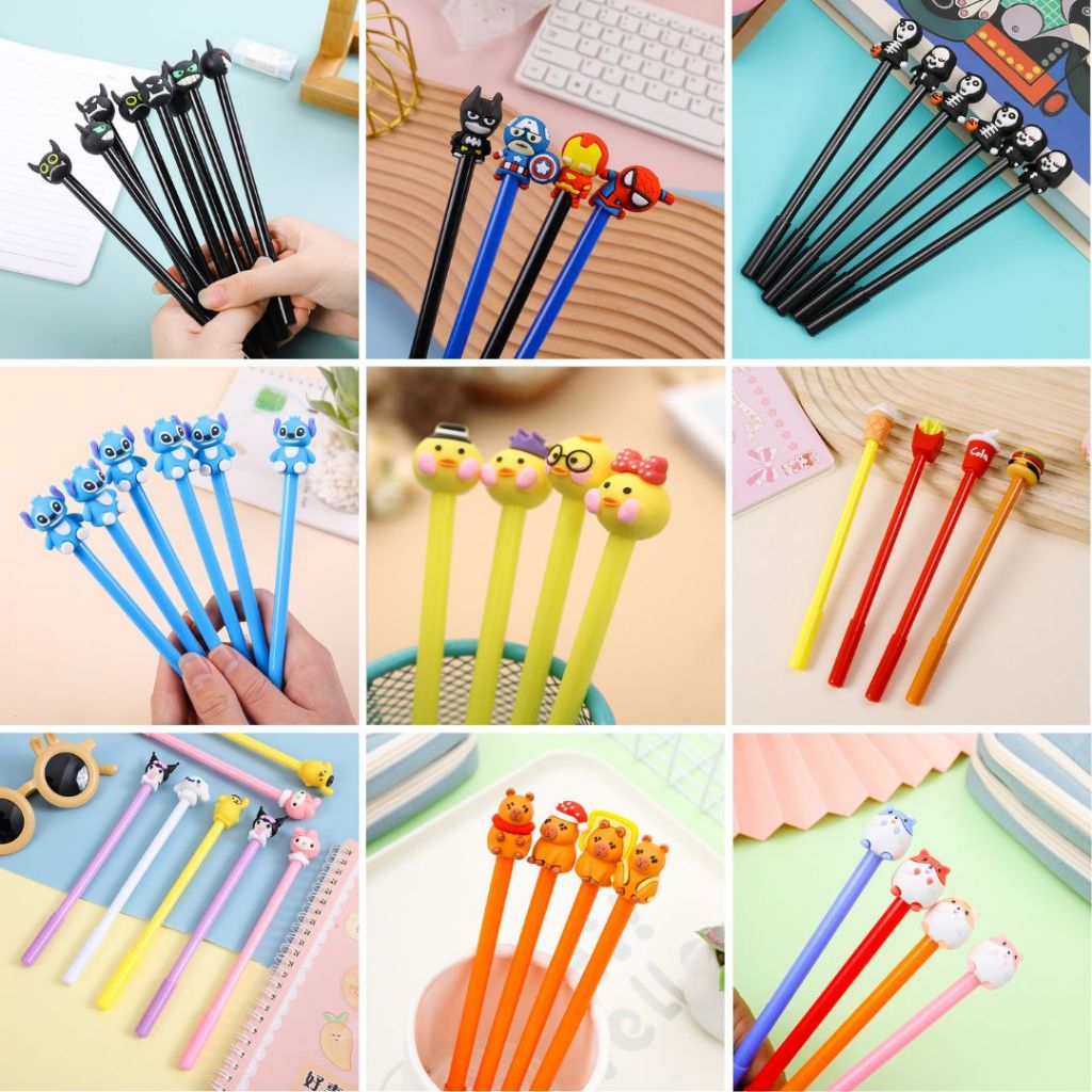 

Bulpen Lucu dengan Hiasa Kepala Pulpen Pen karakter Alat Tulis Kantor