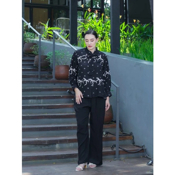 Batik Huza Oneset Setelan Batik Polos Rowena Set Exclusive