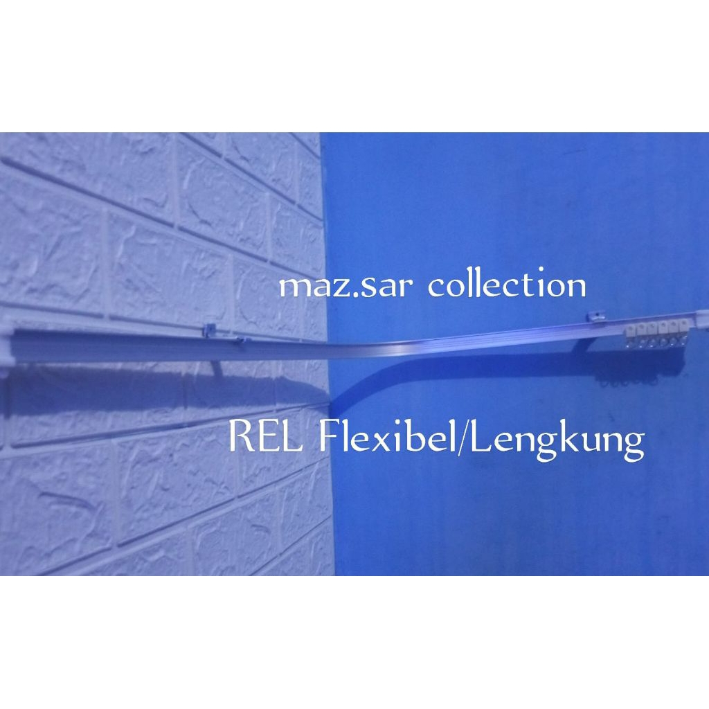 Rel Gorden Lengkung Rollet Gordyn Siku Flexibel Batang Hordeng Elastis
