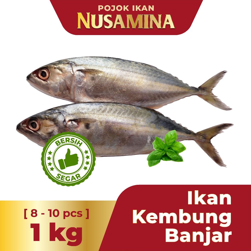 

Nusamina Ikan Kembung Banjar Bersih Segar Frozen [8-10 pcs] 1kg