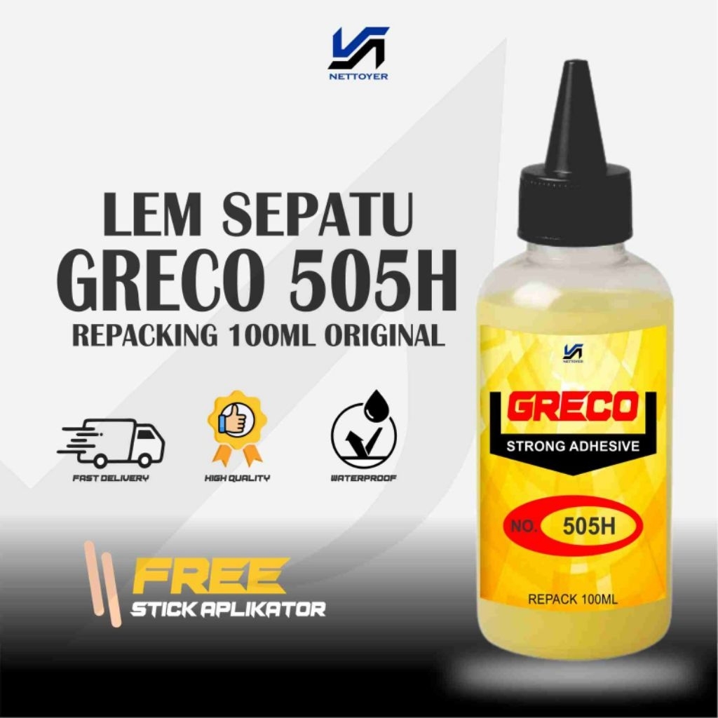 Lem Sepatu GRECO 505H 100Ml repacking Original ( Glue Shoes ) Lem Sepatu Sandal flexibel Tahan Air b