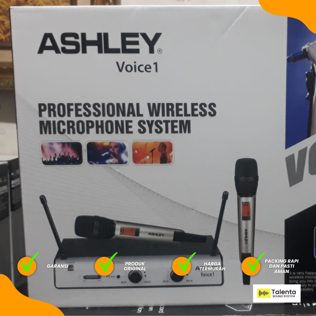 Microphone Wireless Ashley Voice 1 Original Ashley Voice 1 Wireless Microphone Ashley Termurah