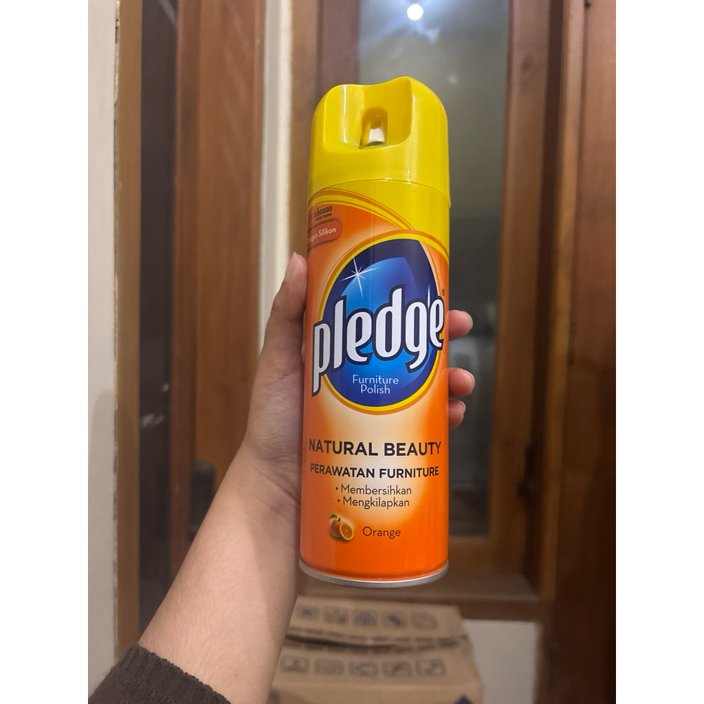 Pledge spray polish kaleng pengkilap pembersih mebel kayu furniture wood perawatan interior eksterio