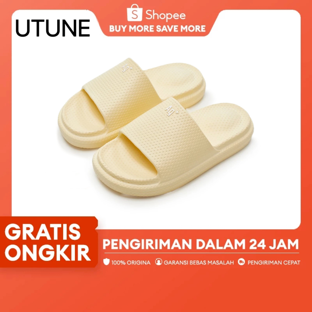 UTUNE Sandal kamar mandi musim panas untuk mandi dalam dan luar ruangan, sandal pasangan antibakteri