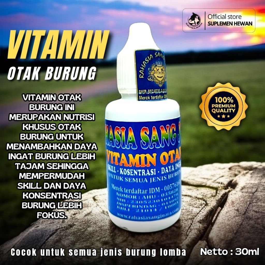 Vitamin Otak Burung 30ml - untuk Menambah Daya Ingat dan Konsentrasi Burung