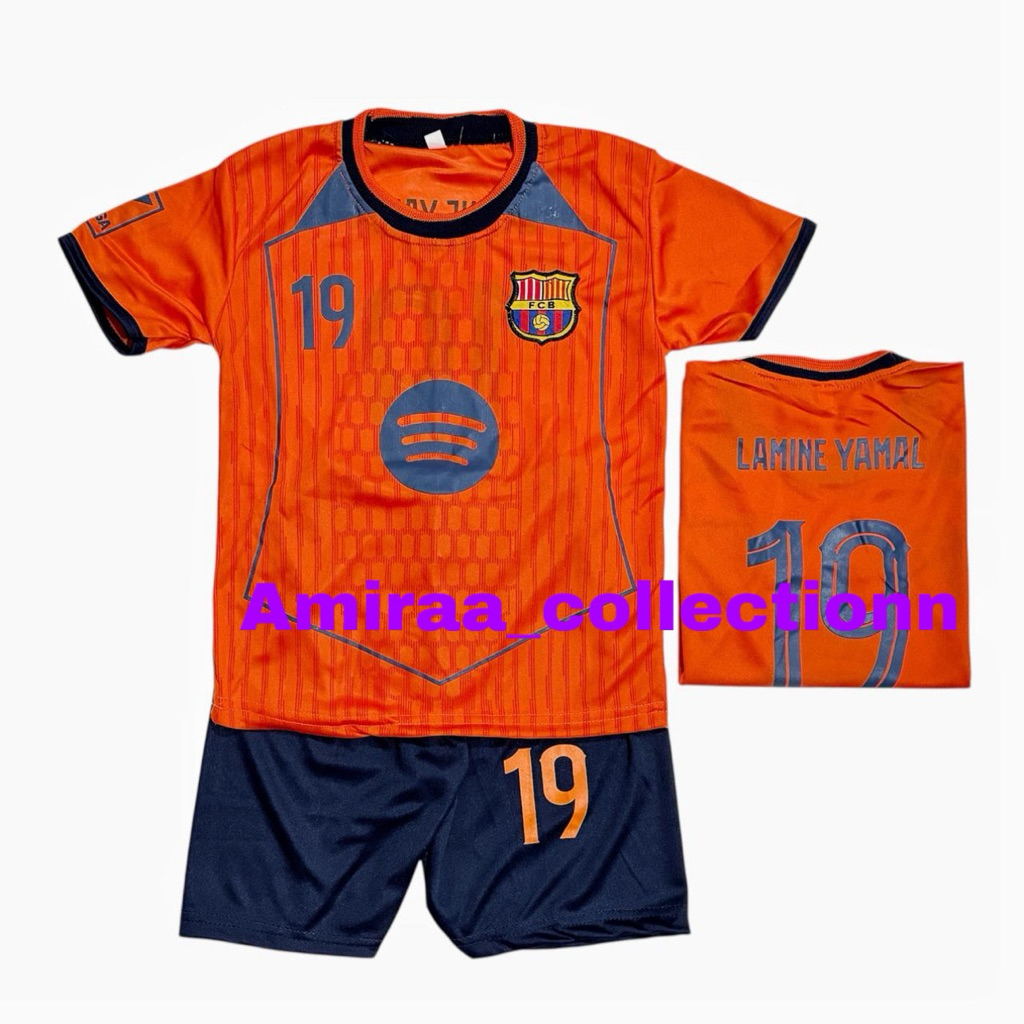 COD / SETELAN BAJU BOLA BARCA  ANAK TERBARU / SET BAJU BOLA ANAK LAKI LAKI TERMURAH