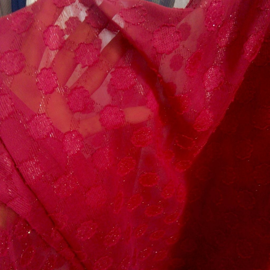 Kain Sifon Uragiri Motif Timbul - (AJT) - Kain Sifon Motif - Kain Sifon Rubiah - Kain Sifon Meteran