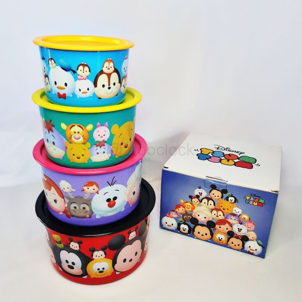 Set Toples Tupperware/Toples makanan-kerupuk/Disney Tsum Tsum Canister Tupperware