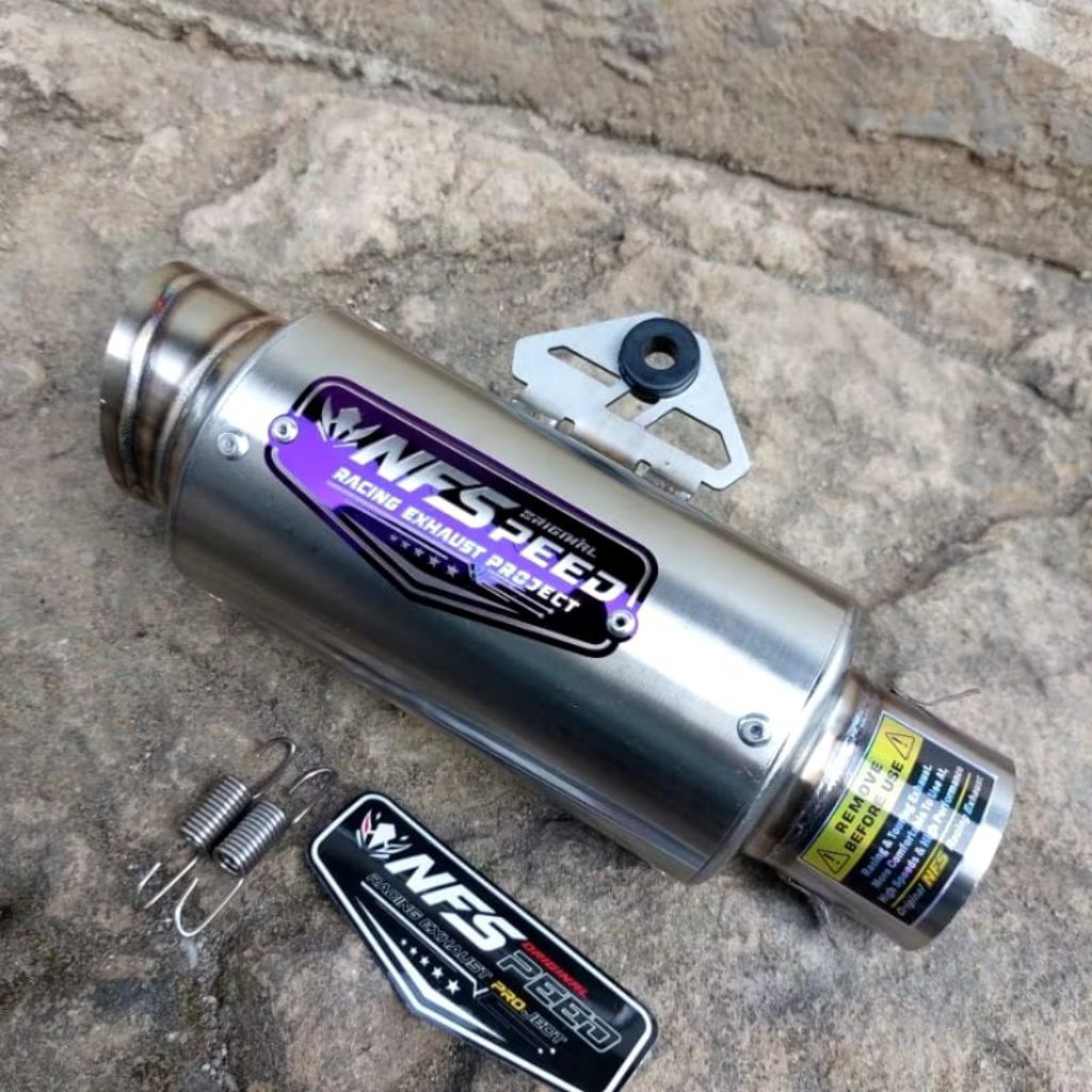 SLINCER KNALPOT EMBLEM BLUE PRODECT 15CM NFSPEED ORIGINAL INLET 50 SARANGAN ½