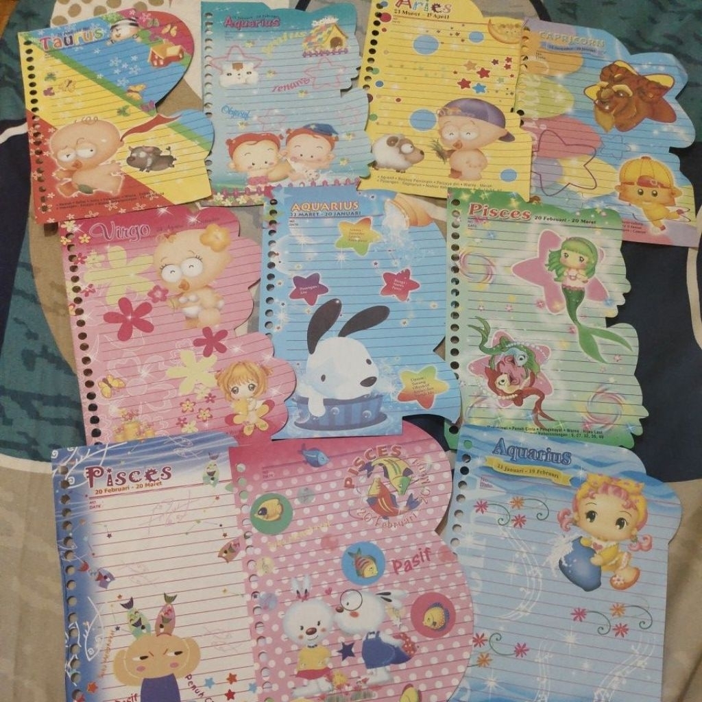

Isi Binder Jadul Kertas Binder Langka Karakter Zodiak A5 Non Harvest perlembar