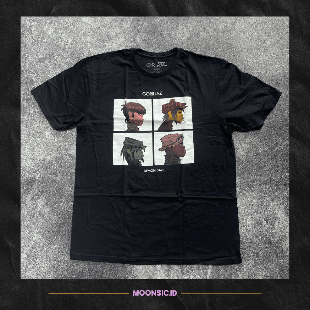 T-shirt / Kaos Band Official Gorillaz - Demon Days