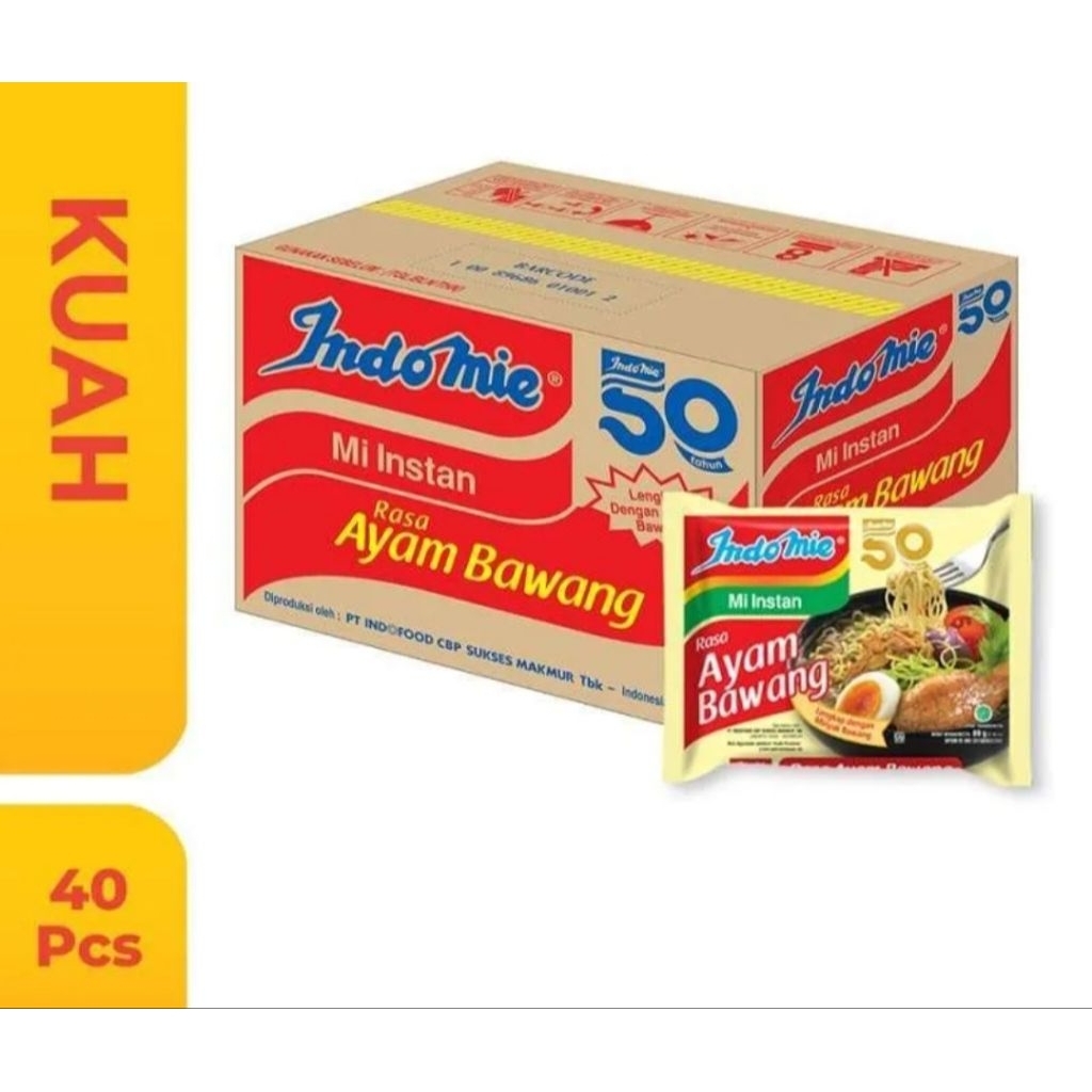 

Indomie Kuah Ayam Bawang Mie Instan 1 Karton isi 40 Pcs