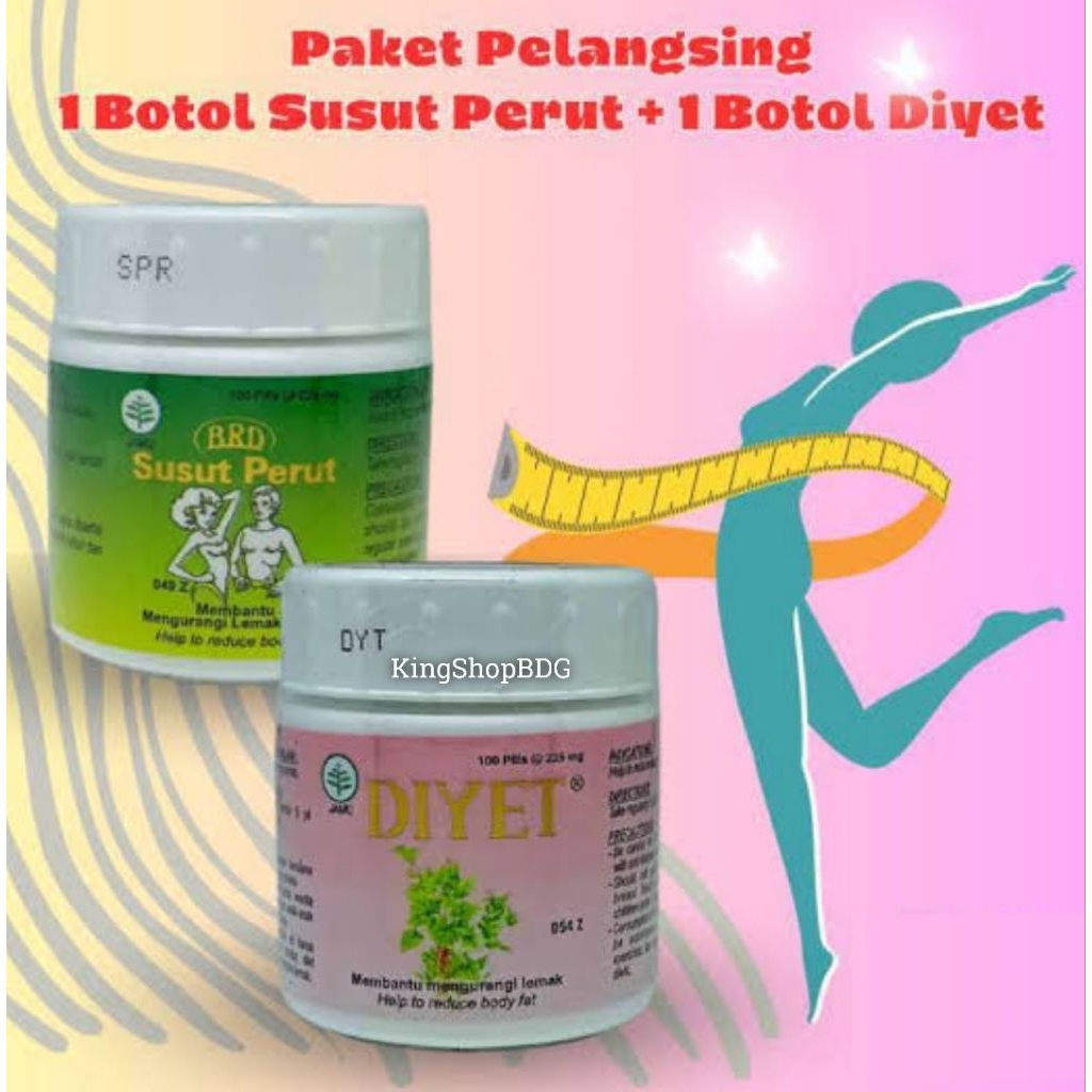 Paket Pelangsing DIYET Dan SUSUT PERUT Original Isi 100 Pill