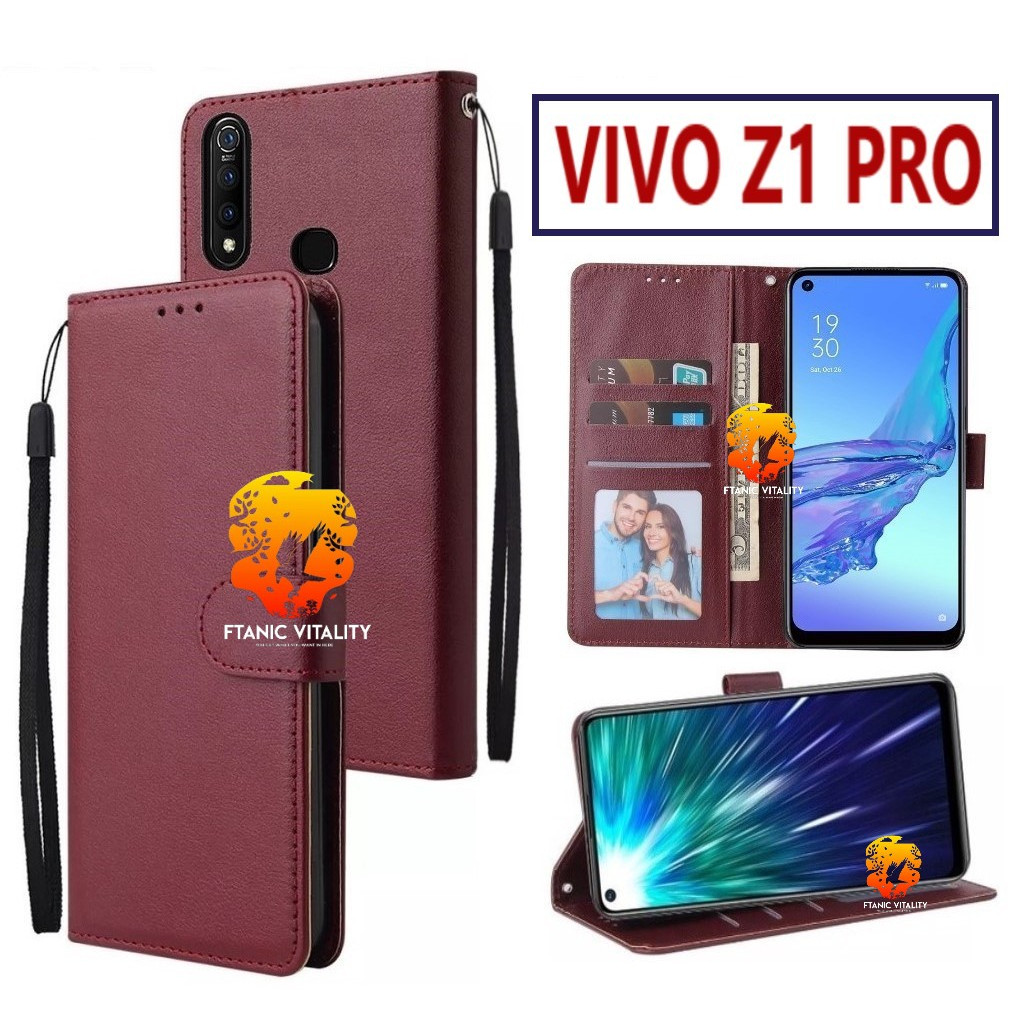 FLIP LEATHER CASING VIVO Z1 PRO CASE KULIT FLIP WALLET LEATHER DOMPET KULIT PREMIUM SARUNG BUKA TUTU