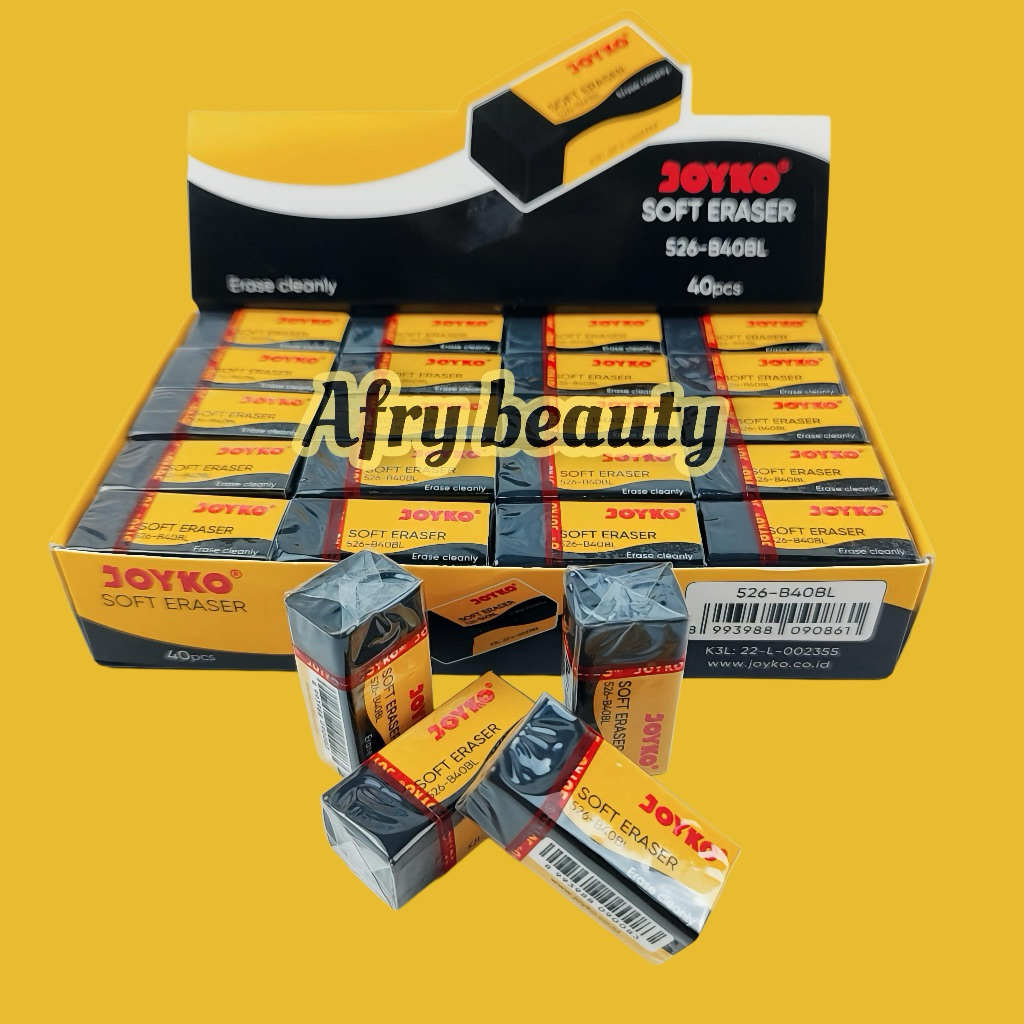 

(1 PACK=40PCS) penghapus joyko kecil / penghapus joyko b40bl hitam kecil/ joyko soft eraser / stip joyko hitam kecil