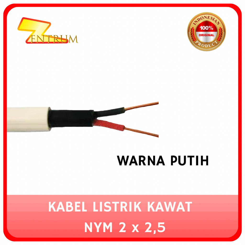 KABEL KAWAT NYM 2 X 2,5 (PER METER)