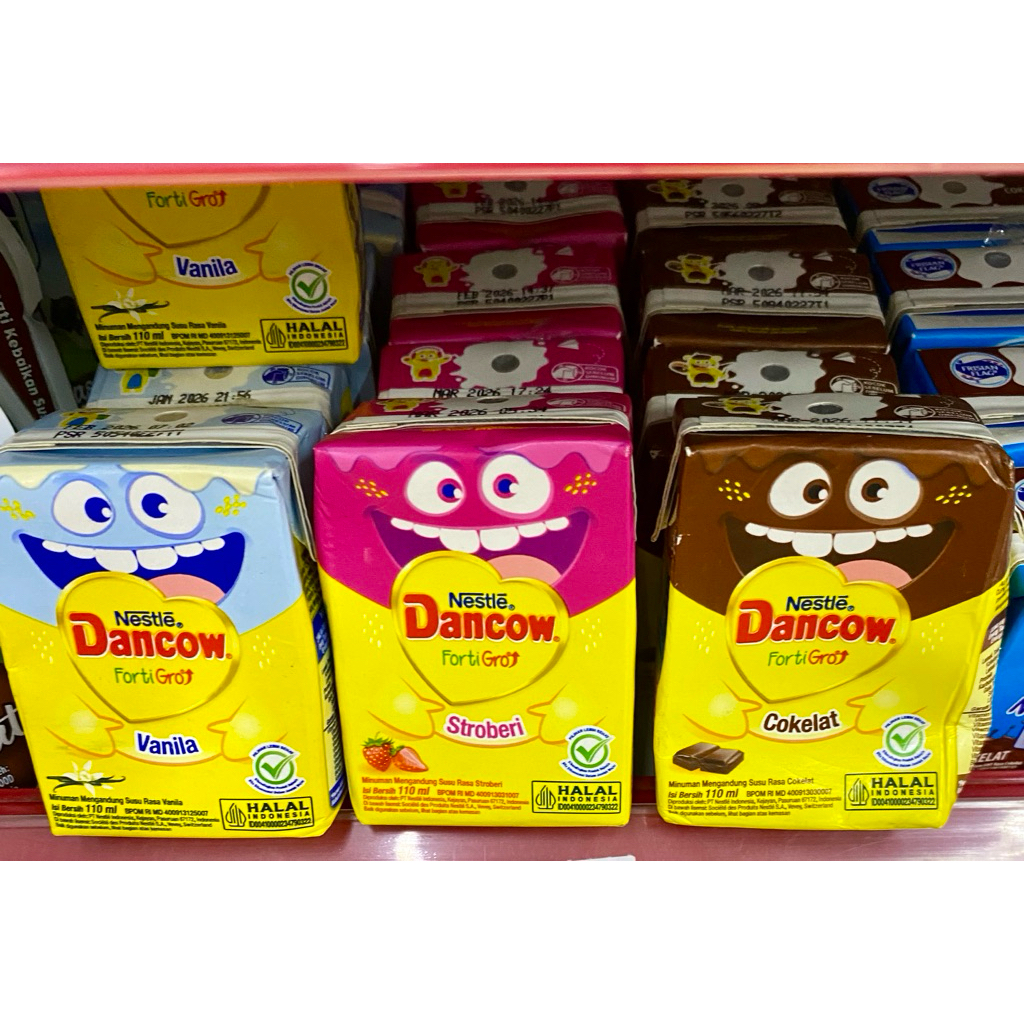 

Dancow UHT FortiGro susu UHT Cokelat atau vanila 110 ml