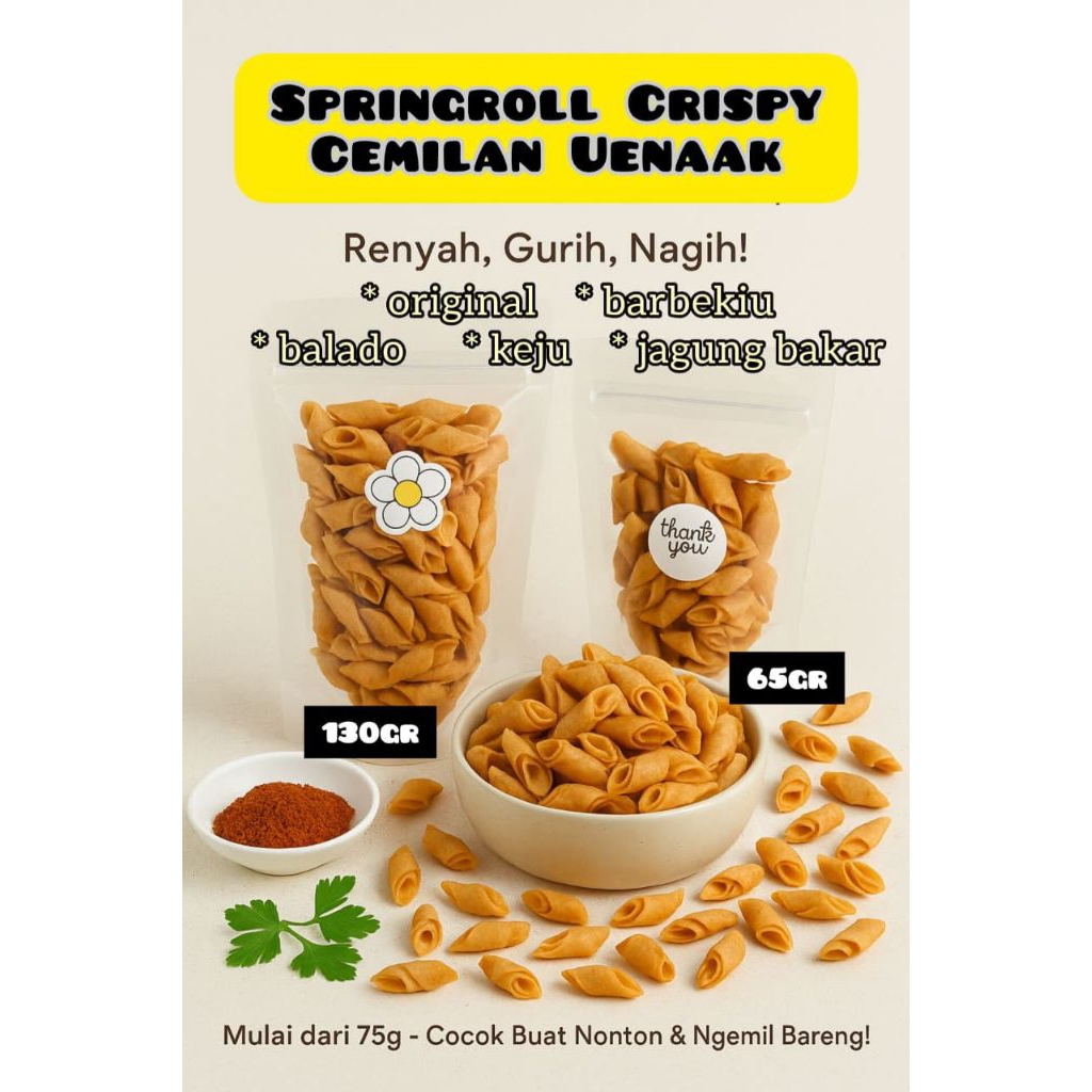

spring roll crispy rasa jagung bakar/cemilan/keripik