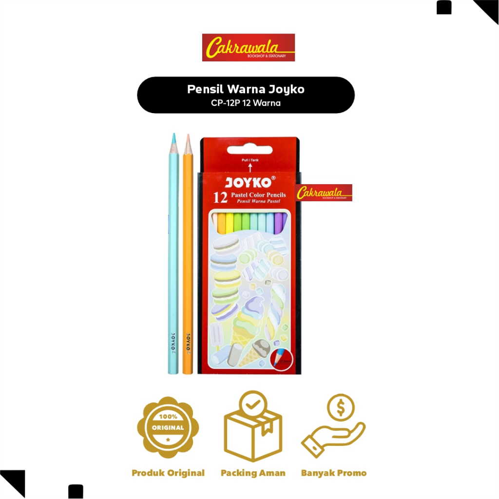 

Pensil Warna Joyko CP-12PB – 12 Warna | Tidak Mudah Patah | Kayu Berkualitas Baik