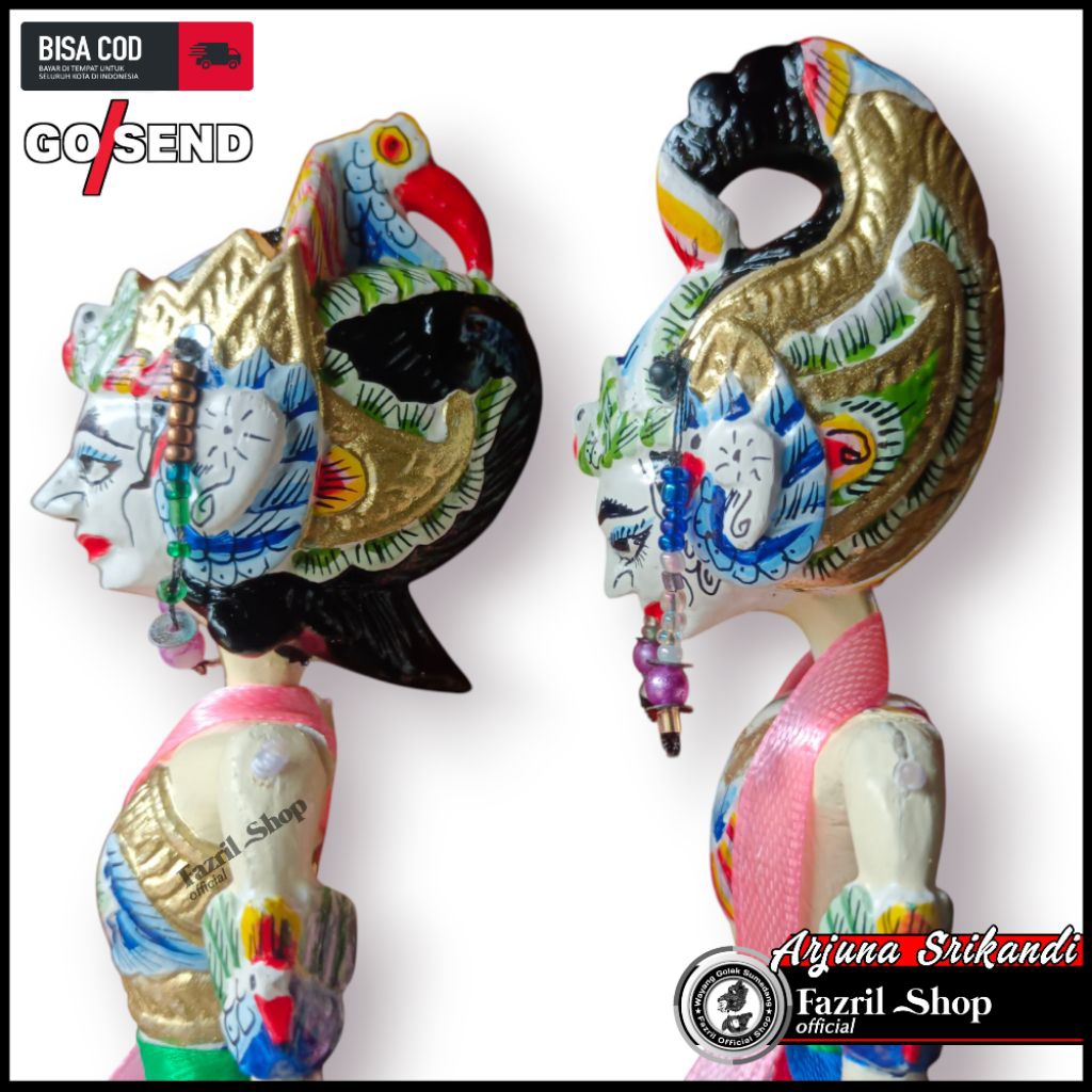 Wayang Golek Arjuna Srikandi 30|22 CM FULL UKIR