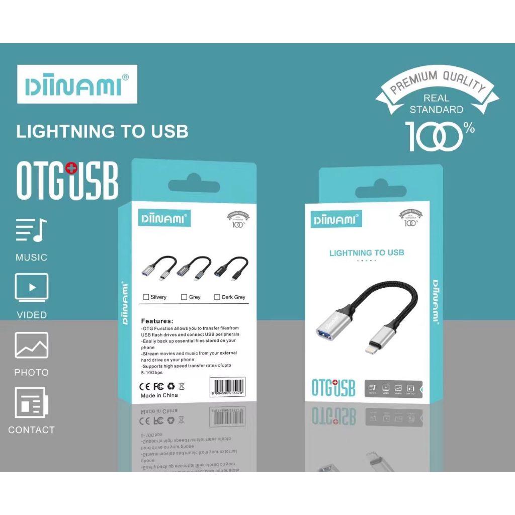 DIINAMI KABEL OTG USB TO Ligthning cable otg iphone Adapter Converter USB 3.0 Plug Play Flashdisk Da